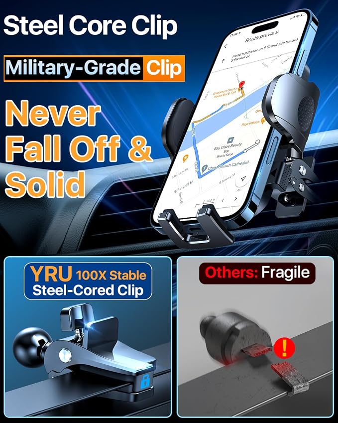 YRU Car Phone Holder Mount Dashboard Cell Phone Holder - Image 4