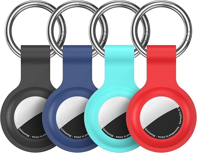 Compatible with AirTag Holder Case Keychain 4 Pack, - Image 8