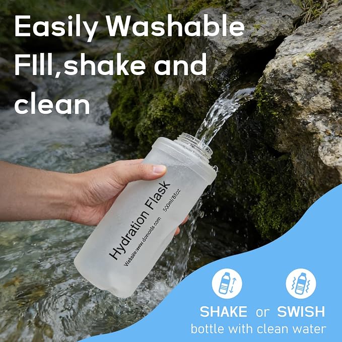 500ml Soft Flask Water Bottle, Collapsible Water Bottle - Image 4