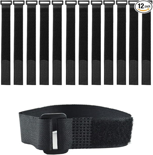 12 Pack Reusable Fastening Cable Ties and Cable Straps, Adjustable by Unknown
