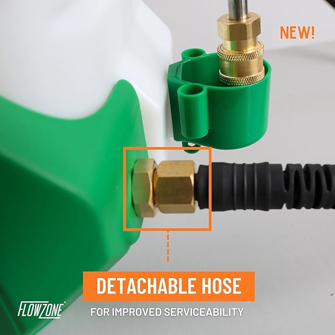 FlowZone Cyclone 3 Battery Powered Backpack Sprayer - Variable-Pressure 5-Position Electric Sprayer Compatible with FlowZone, De-Walt, Milwaukee, Makita, & Bosch Batteries (Battery Not Included)