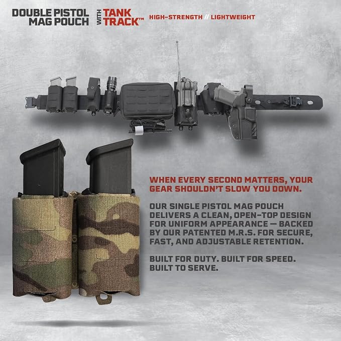 Double Pistol Magazine Pouch, High-Strength Laminate Material, MOLLE Compatible - Image 6