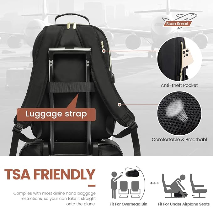 LOVEVOOK Laptop Backpack for Women 18.4 inch, Cute Womens Travel Backpack Purse - Image 7