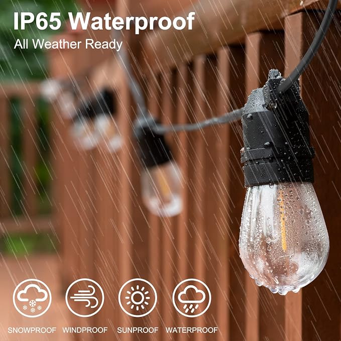 S14 LED Outdoor String Lights, Shatterproof IP65 27Ft - Image 3