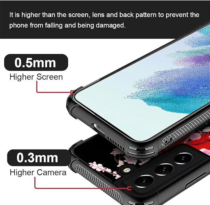 for Samsung Galaxy S21 FE Case, Sakura Japanese Samurai Pattern Graphic Design - Image 4