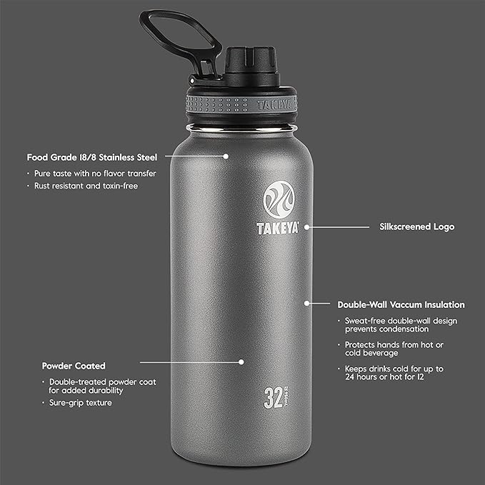 Takeya Originals Vacuum Insulated Stainless Steel Water Bottle, 18 Ounce - Image 4