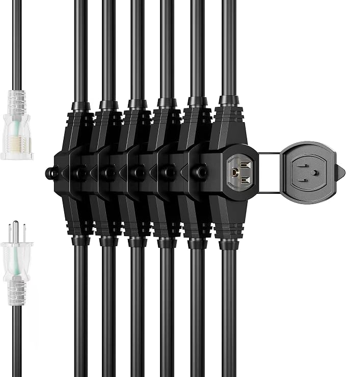 50FT 12 Gauge SJTW Power Extension Cord 3 Prong, 5-15R Male Plug to Female - Image 2
