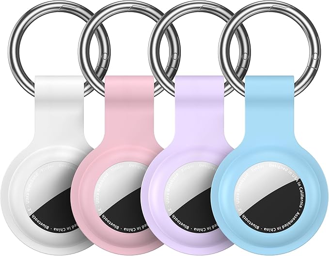 Compatible with AirTag Holder Case Keychain 4 Pack, by HATALKIN