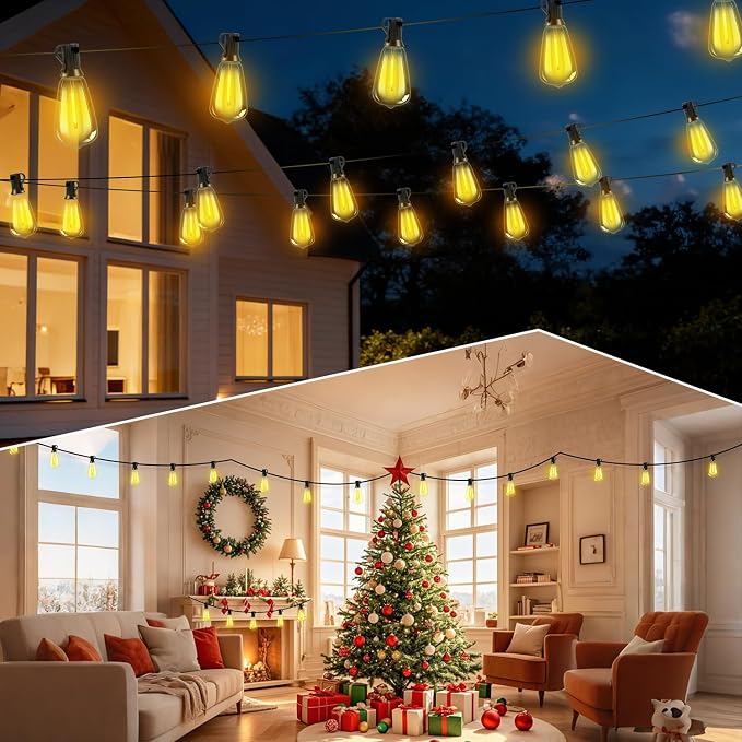 Solar Lights Outdoor Waterproof: ST38 82FT 25M Shatterproof Bulbs Patio Lights - Image 9