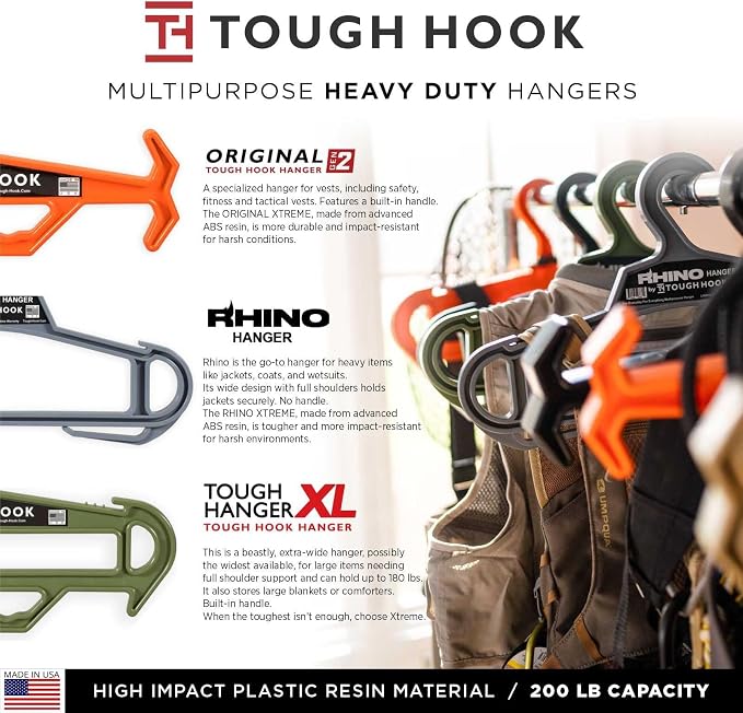 Tough Hook Original Heavy Duty Hanger, Anti-Slip Tactical Hanger - Image 6