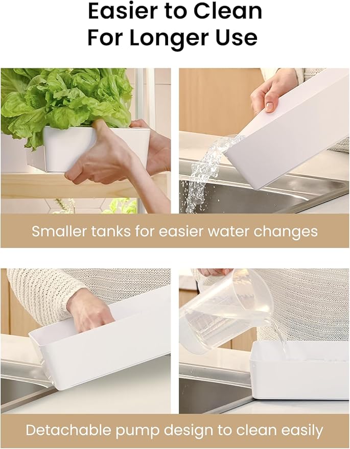 GROWNEER HydroEasy1.0 Hydroponics Growing System Kit, Beginner-Friendly Indoor Garden for Vegetable Fruit Herb, Walnut Design, Perfect Gift Idea, Full-Spectrum LED Lights for Maximum Growth