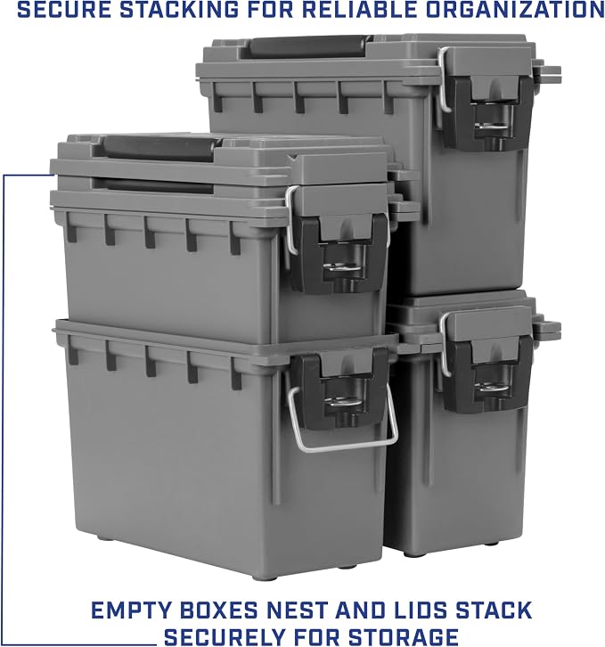 Sheffield 12628 Ammo Storage Box, Stackable .30 Cal Field Boxes, Water and Dust - Image 7
