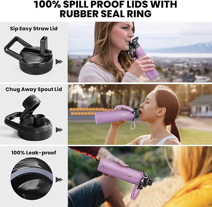 RAYMYLO Insulated Water Bottle 24oz, Triple Wall Vacuum Stainless Steel - Image 3
