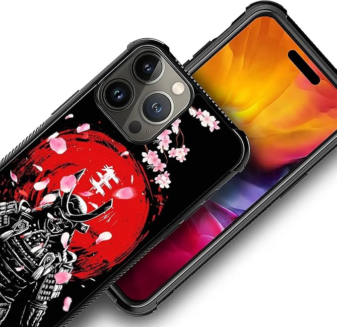 for iPhone 16 Pro Max Case, Sakura Japanese Samurai Pattern Graphic Design Girl - Image 2