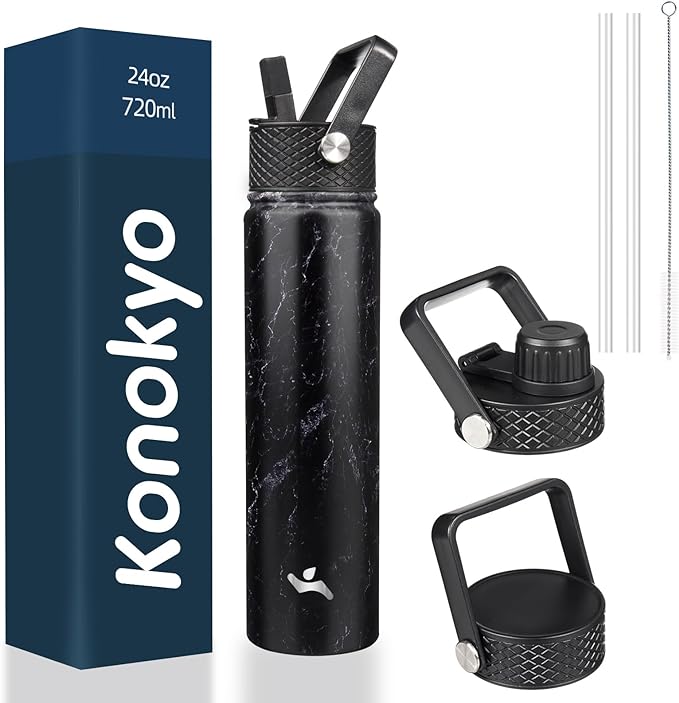 Konokyo Insulated Water Bottle 24oz Stainless Steel Sport Bottles by Konokyo