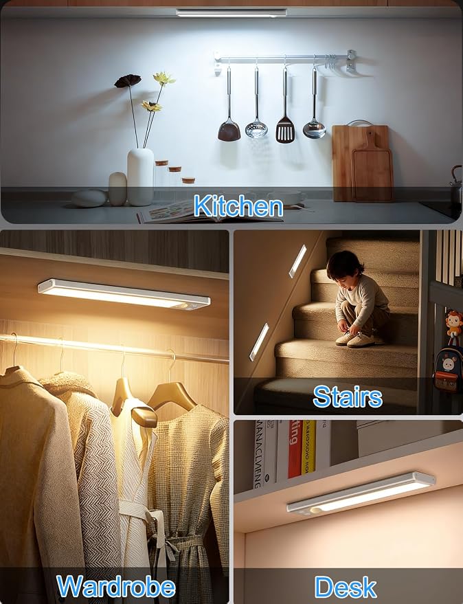 Under Cabinet Lighting with Charging Station, 2000mAh Rechargeable Motion - Image 5