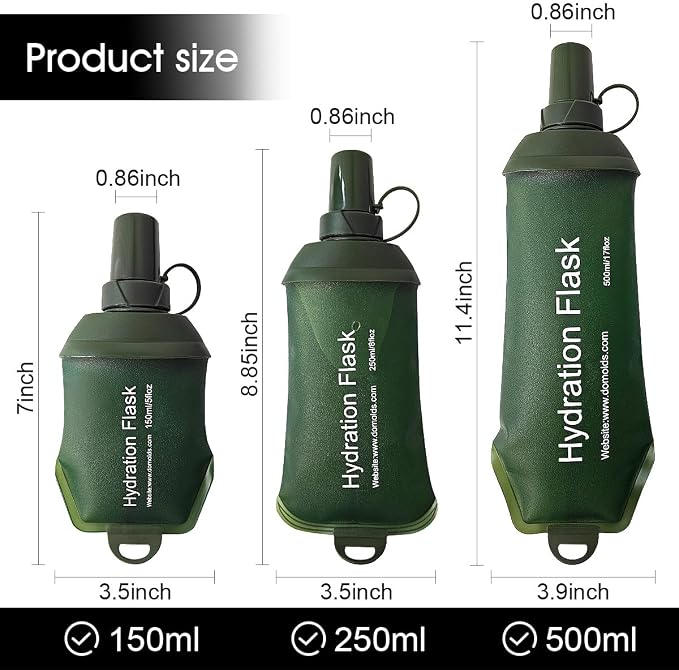 WILDREEDS 250ml Soft Flask, TPU Collapsible Soft Water Bottle - Image 4