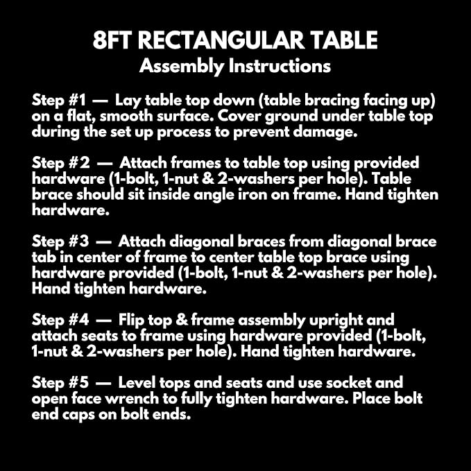 Heavy-Duty Portable Outdoor Picnic Table, Thermoplastic Coated Expanded Metal Commercial-Grade Patio Dining Furniture Made in America (8ft Rectangular, Black)