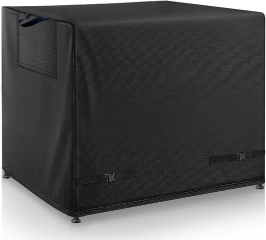 Outdoor Dining Table Cover - Heavy Duty Waterproof Cover for Patio Metal Steel Slat Table, Compatible 72" x 36" Black