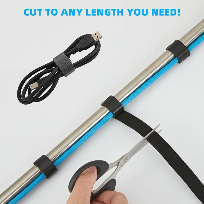 40FT x 3/4 inch Hook and Loop Roll, Reusable Fastening Cable Ties, Office and - Image 3