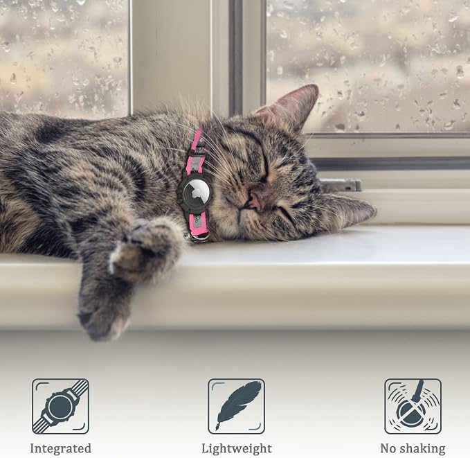 Reflective AirTag Cat Collar, Integrated Cat Tracker Collar - Image 4