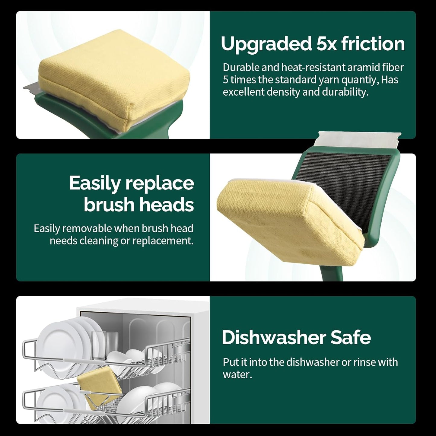 19" Large Bristle-Free Steam Cleaning Grill Brush,Replaceable BBQ Cleaning Head,Safe Grill Accessories for Cast Iron Grates/Porcelain/Weber Gas/Charcoal Grill - Gifts for Men Dad Husband