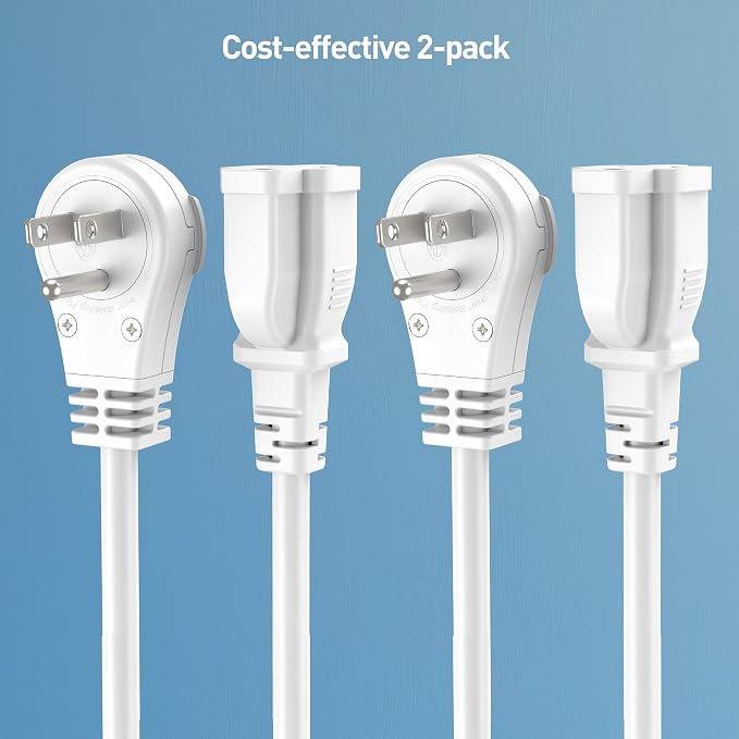 Cable Matters 2-Pack 16 AWG 360° Rotating Flat Plug Extension Cord - 6ft - Image 7