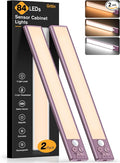 Gritin 10.2inch Under Cabinet Lighting Rechargeable 2 Pack- 3 Color Temps&5 by Gritin