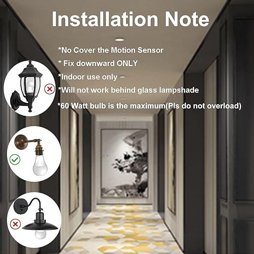 2pcs Motion Activated Light Sockets, E26/E27 Screw in Add on/Off Motion Sensor - Image 2