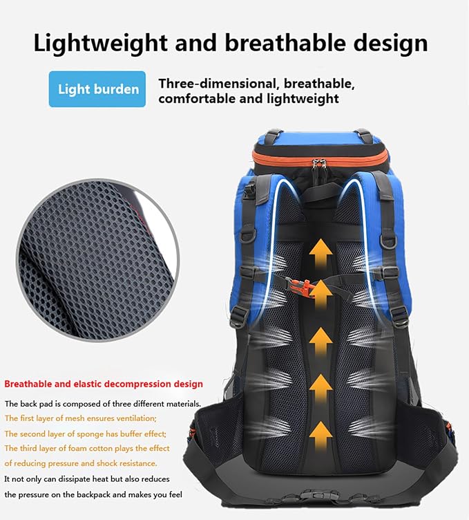 Bseash 60L Hiking Camping Backpack - Image 7
