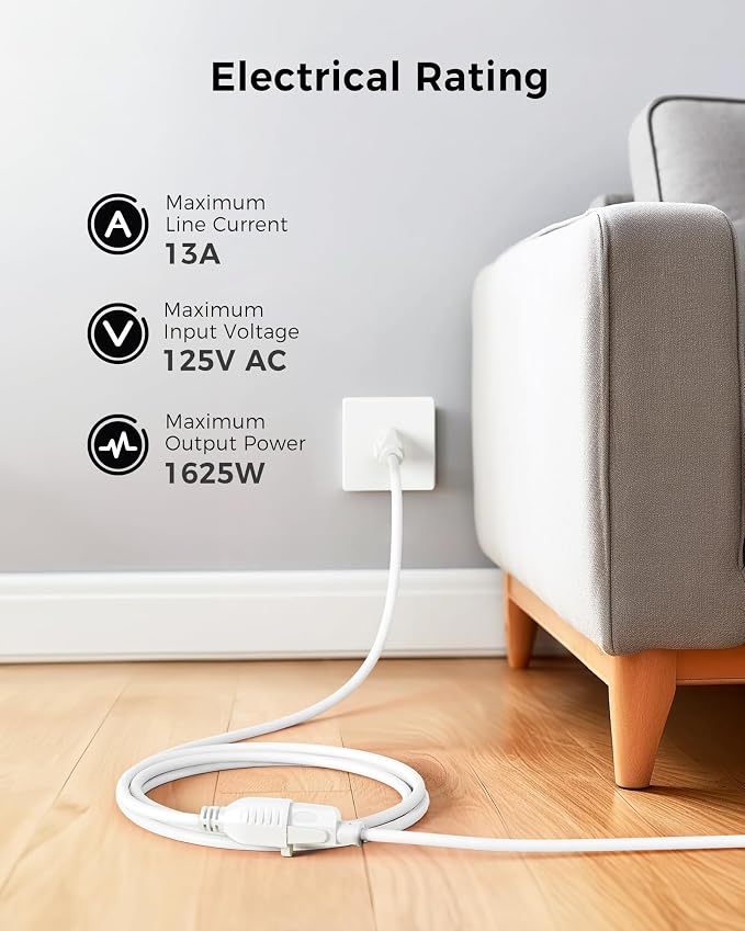 Cable Matters 2-Pack 16 AWG Heavy Duty 13A Power Extension Cord - 10ft - Image 2