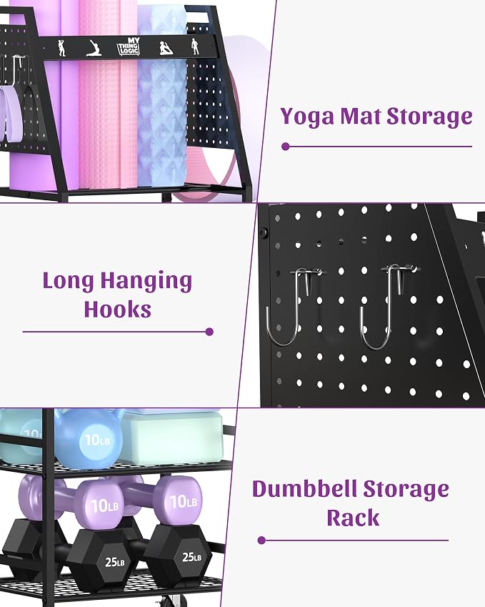 Mythinglogic Yoga Mat Storage Racks, Home Gym Storage Rack - Image 3