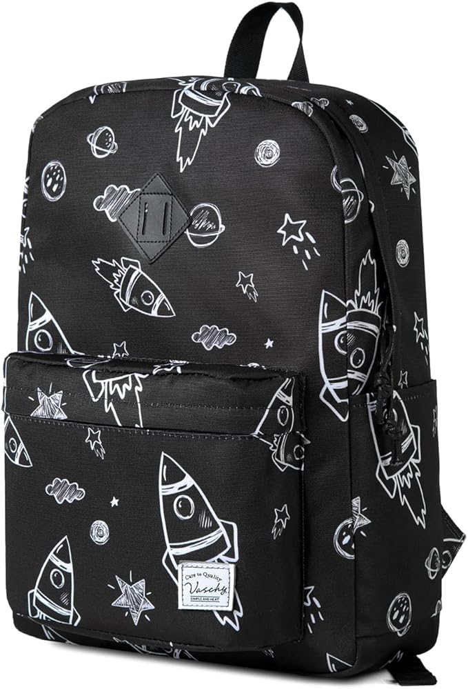 VASCHY Backpack for School, Lightweight Water Resistant Bookbag Casual Daypack by Vaschy