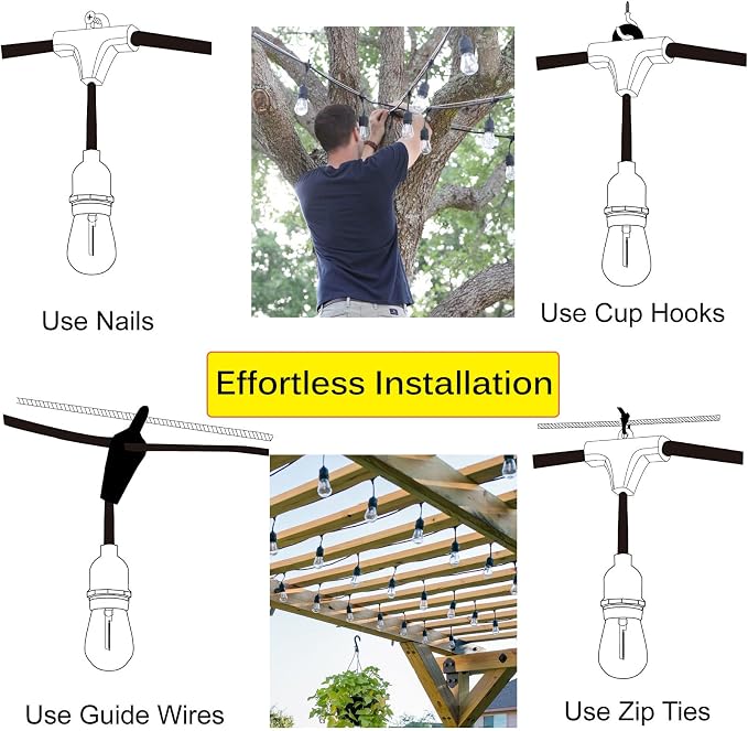 Outdoor String Lights for Outside LED 150 FT Shatterproof Patio Lights - Image 4
