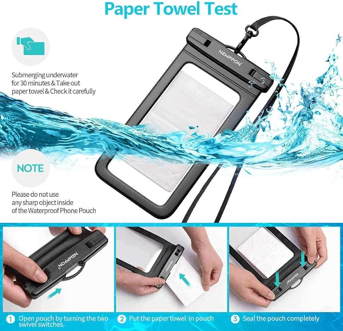 Waterproof Cell Phone Pouch : 4 Pack Float Clear Cell Holder Protector - Image 4