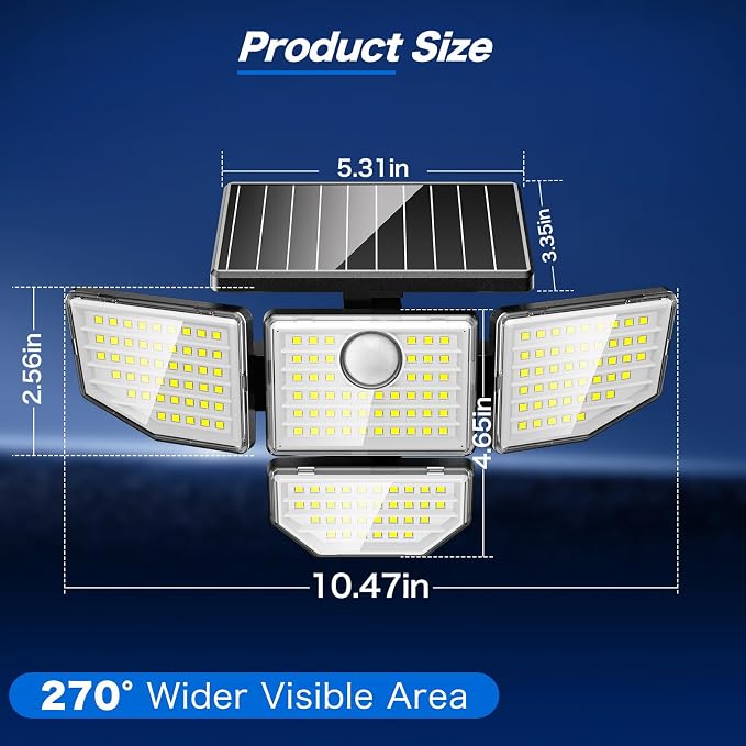 Adewalk Outdor Security Solar Light -4Pack 188 LED Solar Motion Sensor Light - Image 7