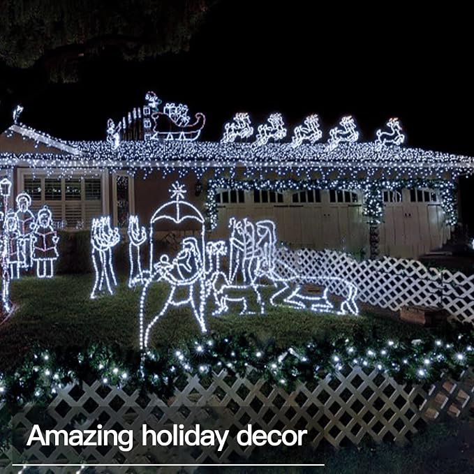 suddus 66ft 200 LED Outdoor String Lights, Led Twinkle Lights - Image 4