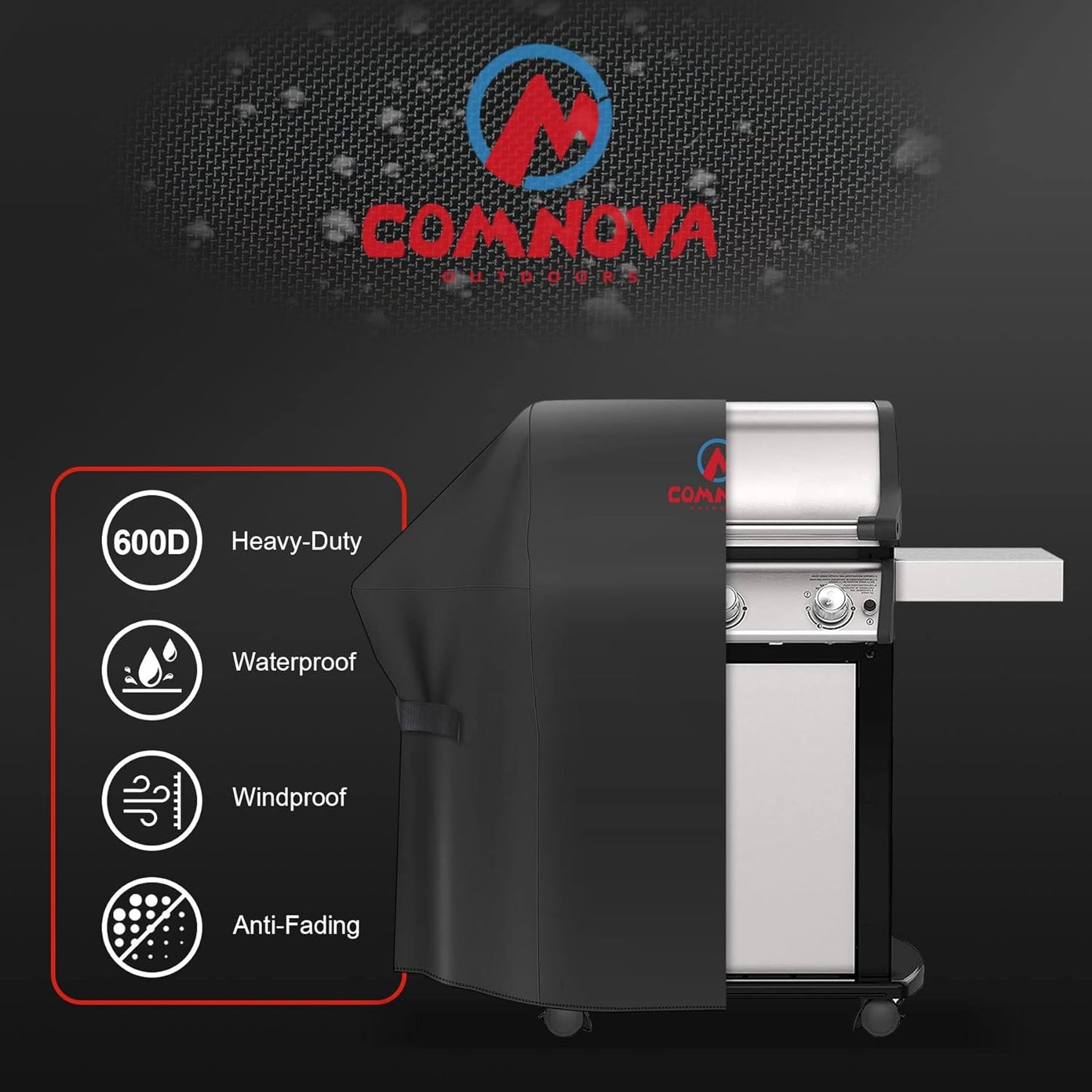 Comnova Grill Cover 51 Inch - 7139 BBQ Grill Cover for Weber Spirit II 300 and Spirit 300 Series Gas Grill Heavy Duty & Waterproof, Outdoor Barbecue Cover for Weber Spirit I & II E310, E330 and E315