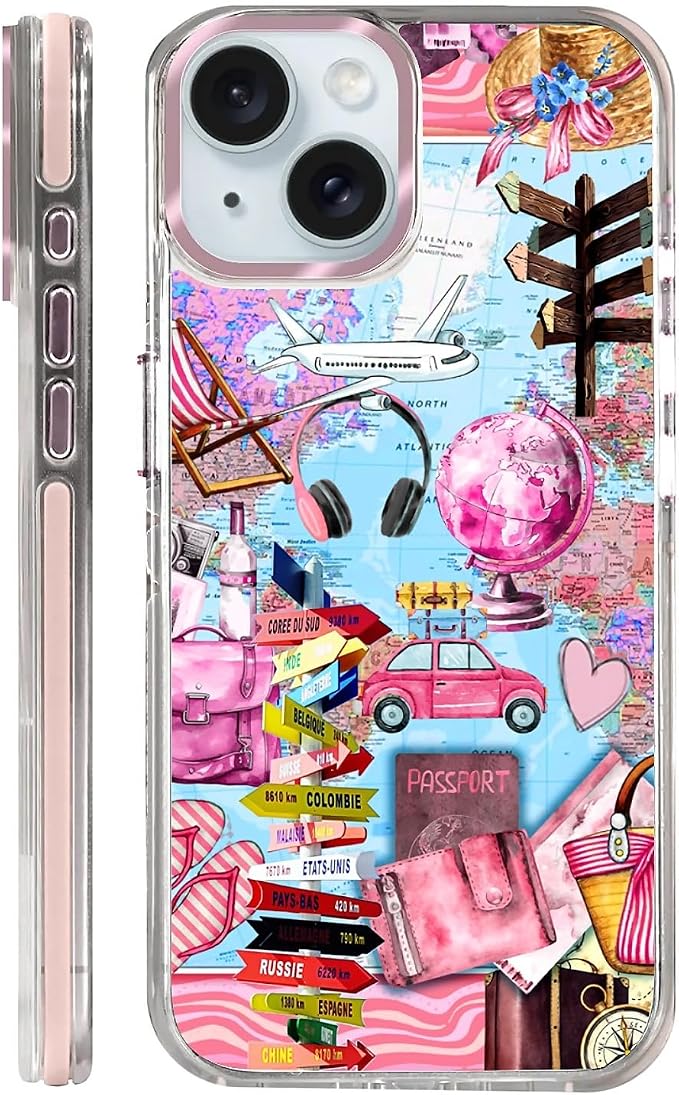 Case for iPhone 15, Cover Holiday Trip World Map Phone Case Design，for Women by Toulas