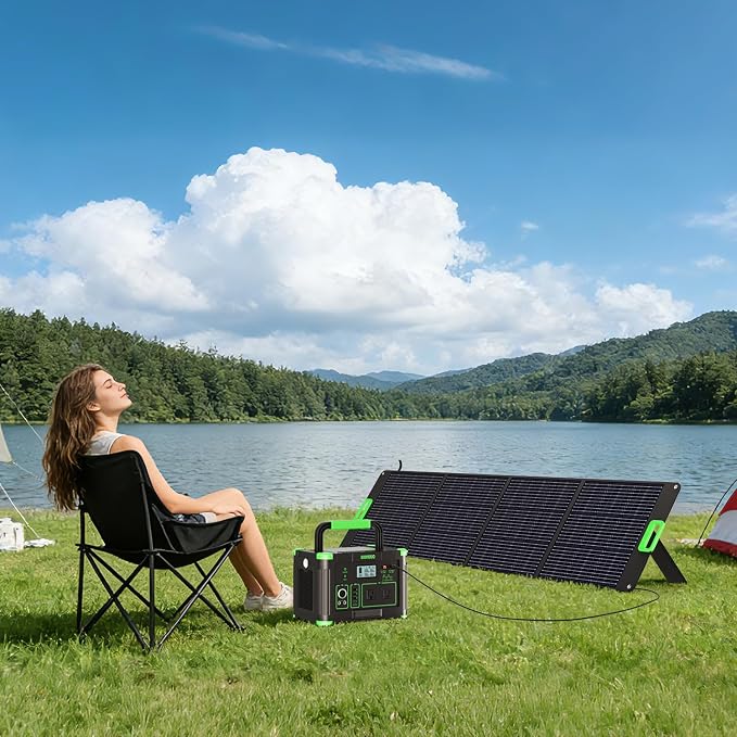 200W Portable Solar Panel for Power Station, Foldable Solar Charger w/ 4 - Image 9