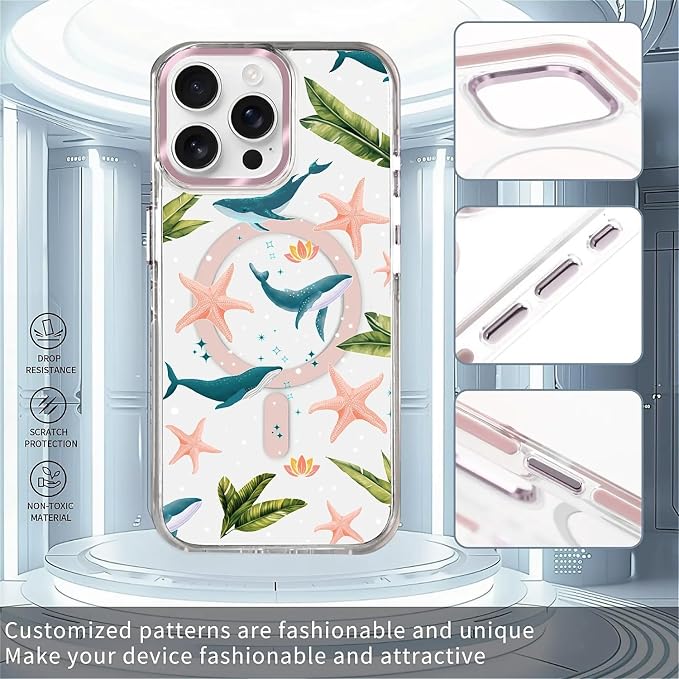 Case for iPhone 14 Pro Max, Sealife Whale Ocean Wildlife Clear Phone Case - Image 2