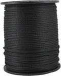 QNR 3/16" Black Polyester Rope, Solid Braid Dacron Utility Rope, 500 ft Spool by QualityNylonRope