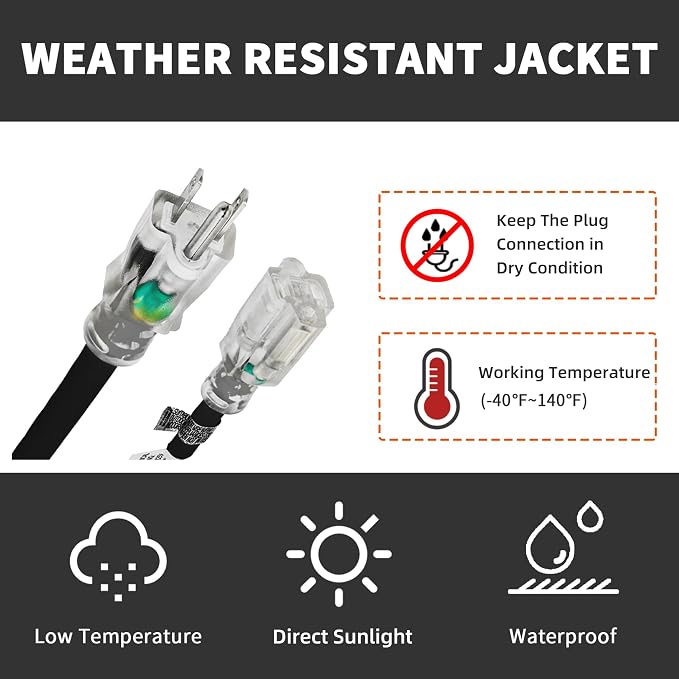 Indoor Outdoor Extension Cord Weatherproof - Image 6