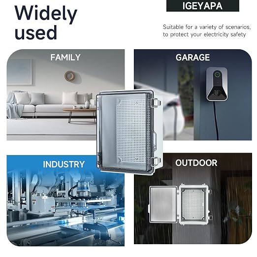 Large Waterproof Electrical Junction Box, IP67 Waterproof Clear ABS Plastic - Image 4