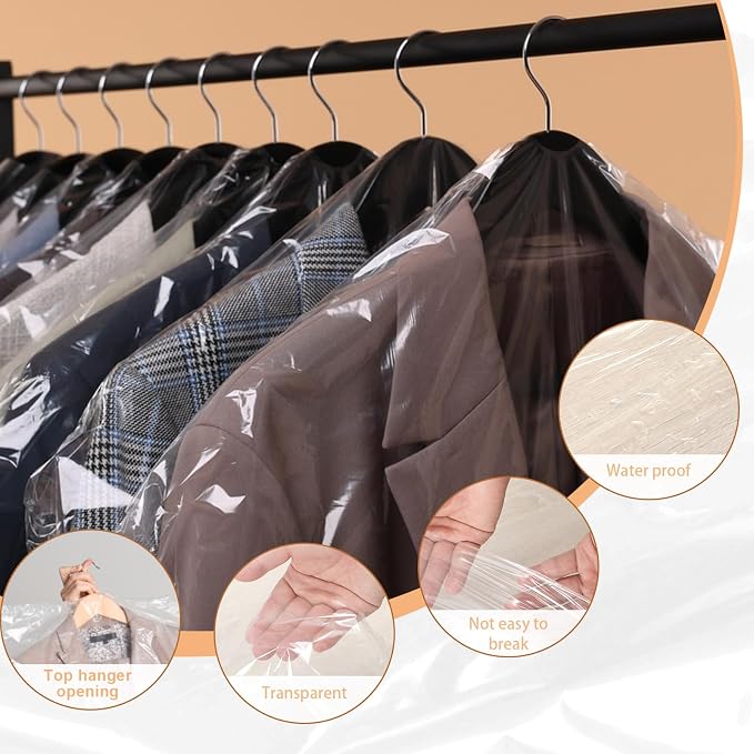 90 PCS Dry Cleaner Bags Plastic Clear 43 Inches, Garment Bags - Image 3
