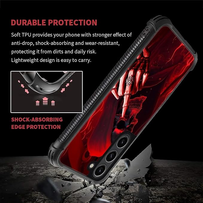 for Samsung Galaxy S23 Plus Case, Gestures Funny Skull Pattern Graphic Design - Image 2