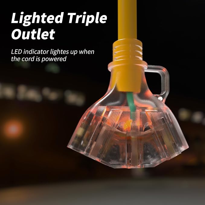 PlugSaf 6 FT 12/3 Gauge Outdoor Extension Cord - Image 6