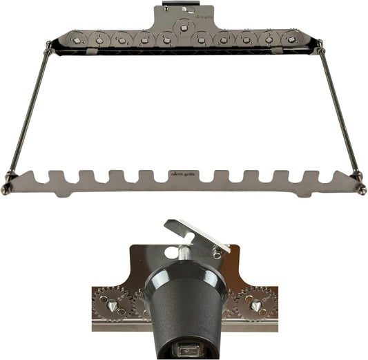 𝗦𝗽𝗶𝗻 𝗚𝗿𝗶𝗹𝗹 Add-On for Charcoal 𝗞𝗮𝗯𝗼𝗯 𝗚𝗿𝗶𝗹𝗹 – Automatic 10-Skewer Rotating System with BBQ Motor. Only works with 𝗞𝗮𝗯𝗼𝗯 𝗚𝗿𝗶𝗹𝗹 by North Grills.