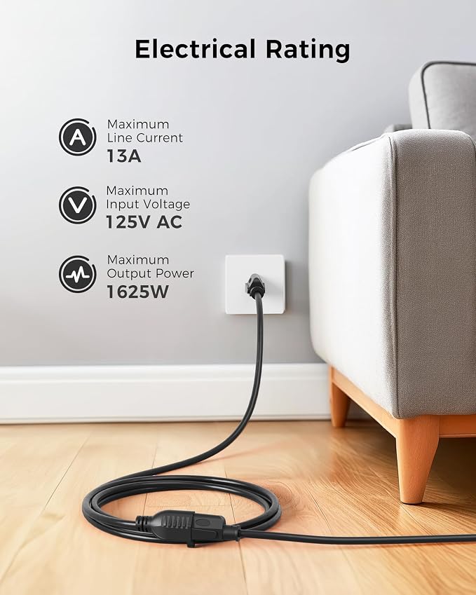 Cable Matters 2-Pack 16 AWG Heavy Duty 13A Power Extension Cord - 6ft - Image 2