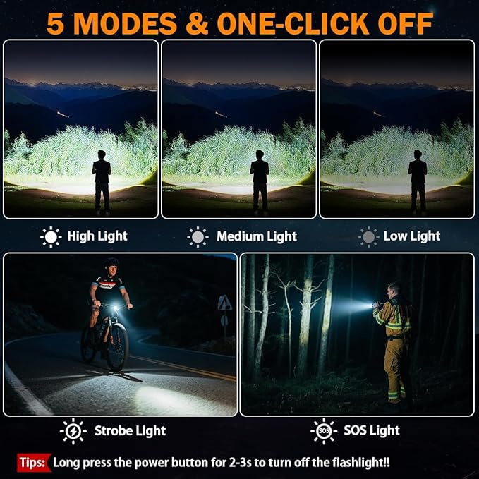 6Pack Rechargeable Flashlights High Lumens, LED Flashlight Rechargeable - Image 5
